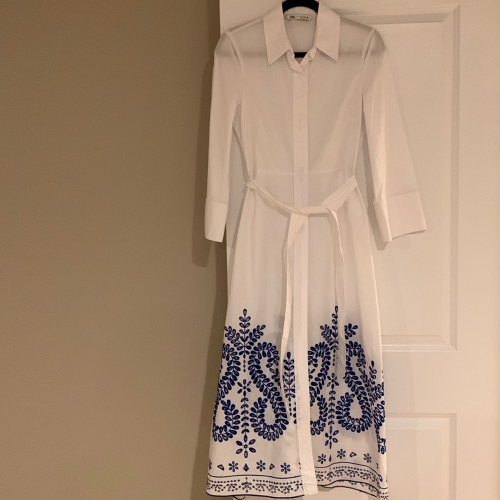 Zara button down midi dress